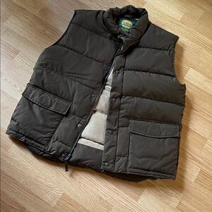 Cabela's Premier Goose Down Vest - Dark Brown size L Tall